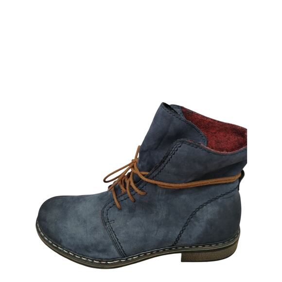 Rieker Women's Suede Booties size 39 US8 Grungecore Floppy Prep Lagenlook - Picture 1 of 11